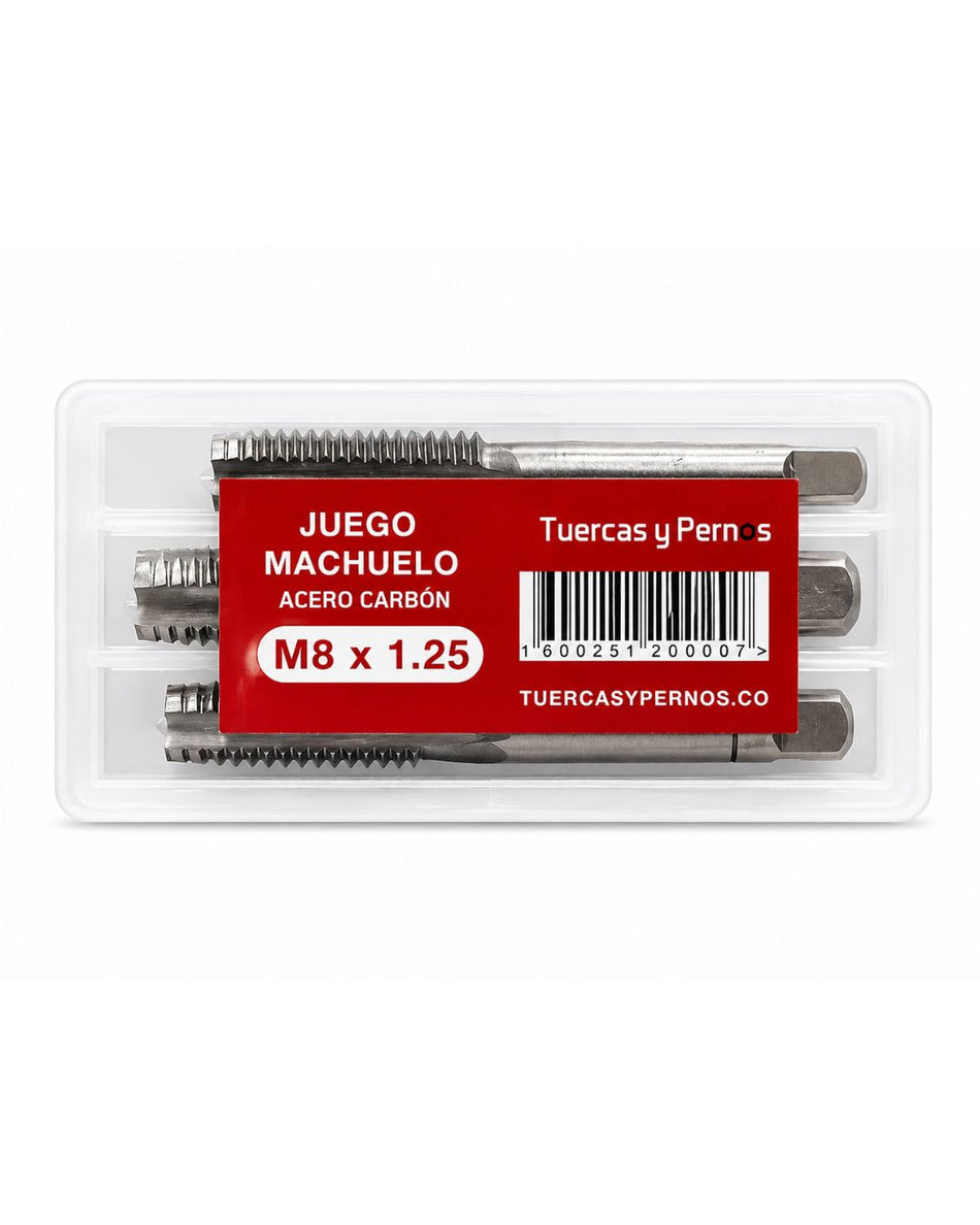 JUEGO MACHUELO ACERO CARBON 8 P 1.25