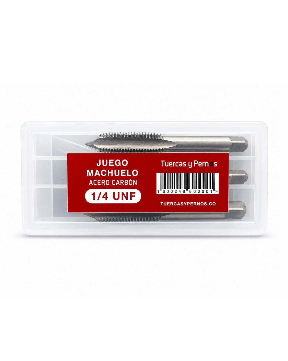 JUEGO MACHUELO ACERO CARBON 1/4 N.F