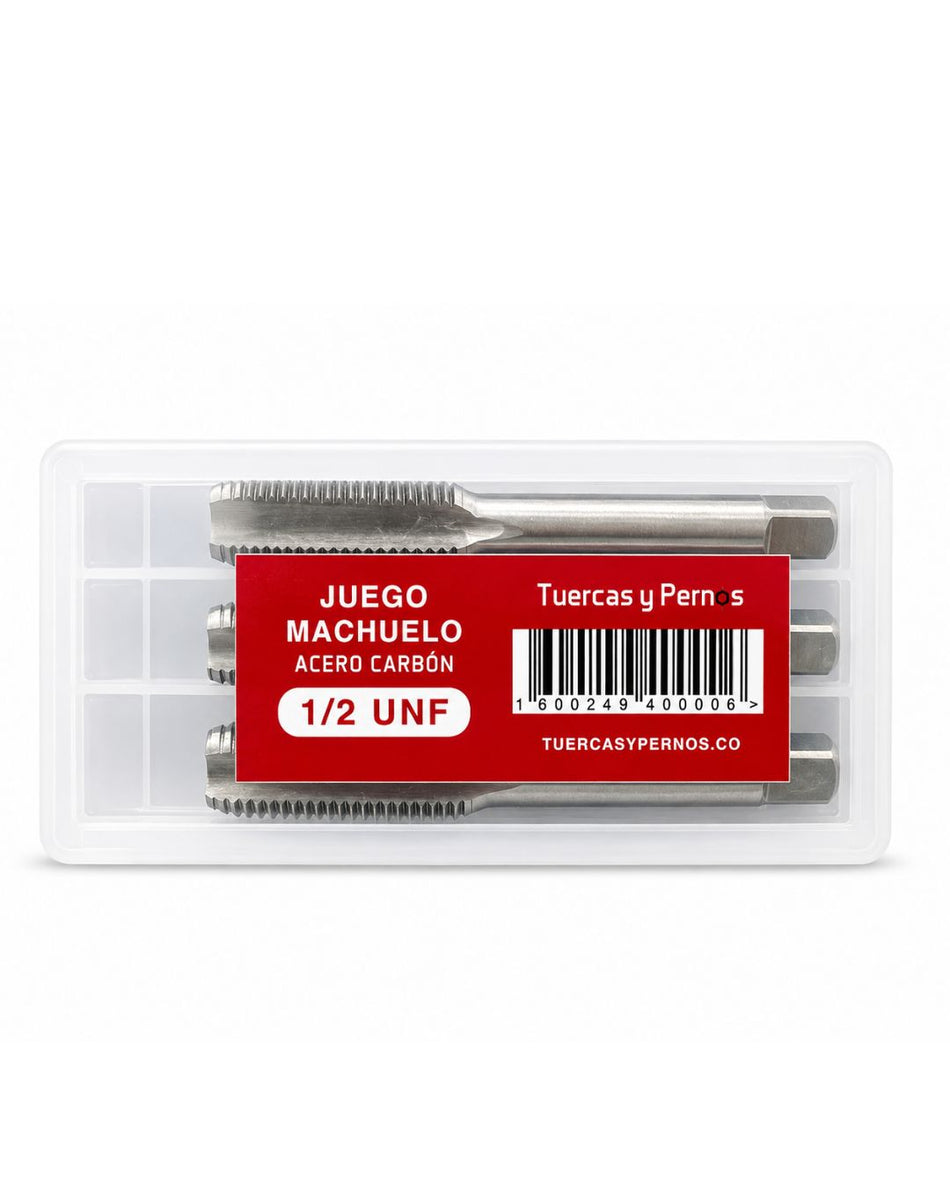 JUEGO MACHUELO ACERO CARBON 1/2 N.F
