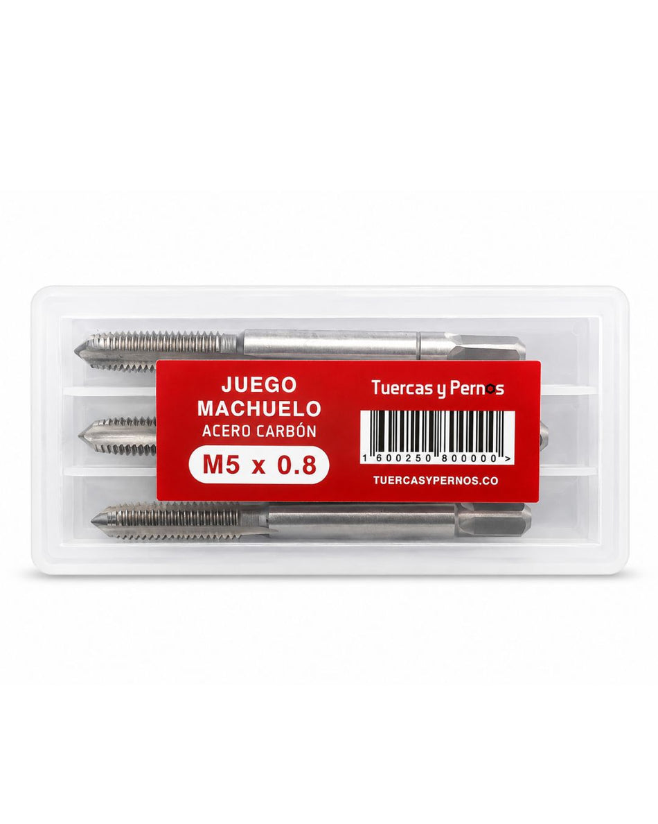 JUEGO MACHUELO ACERO CARBON 5 P 0.8