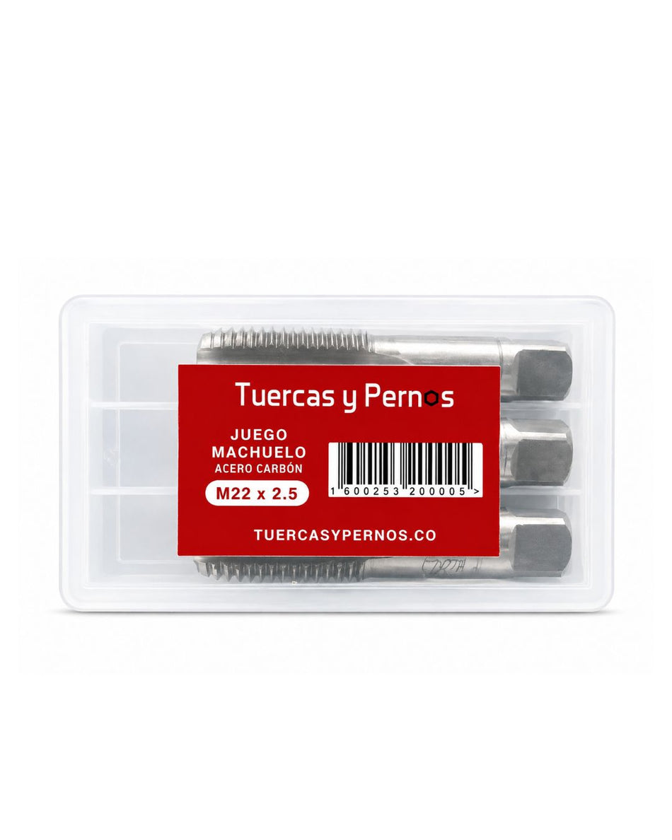 JUEGO MACHUELO ACERO CARBON 22 P 2.5