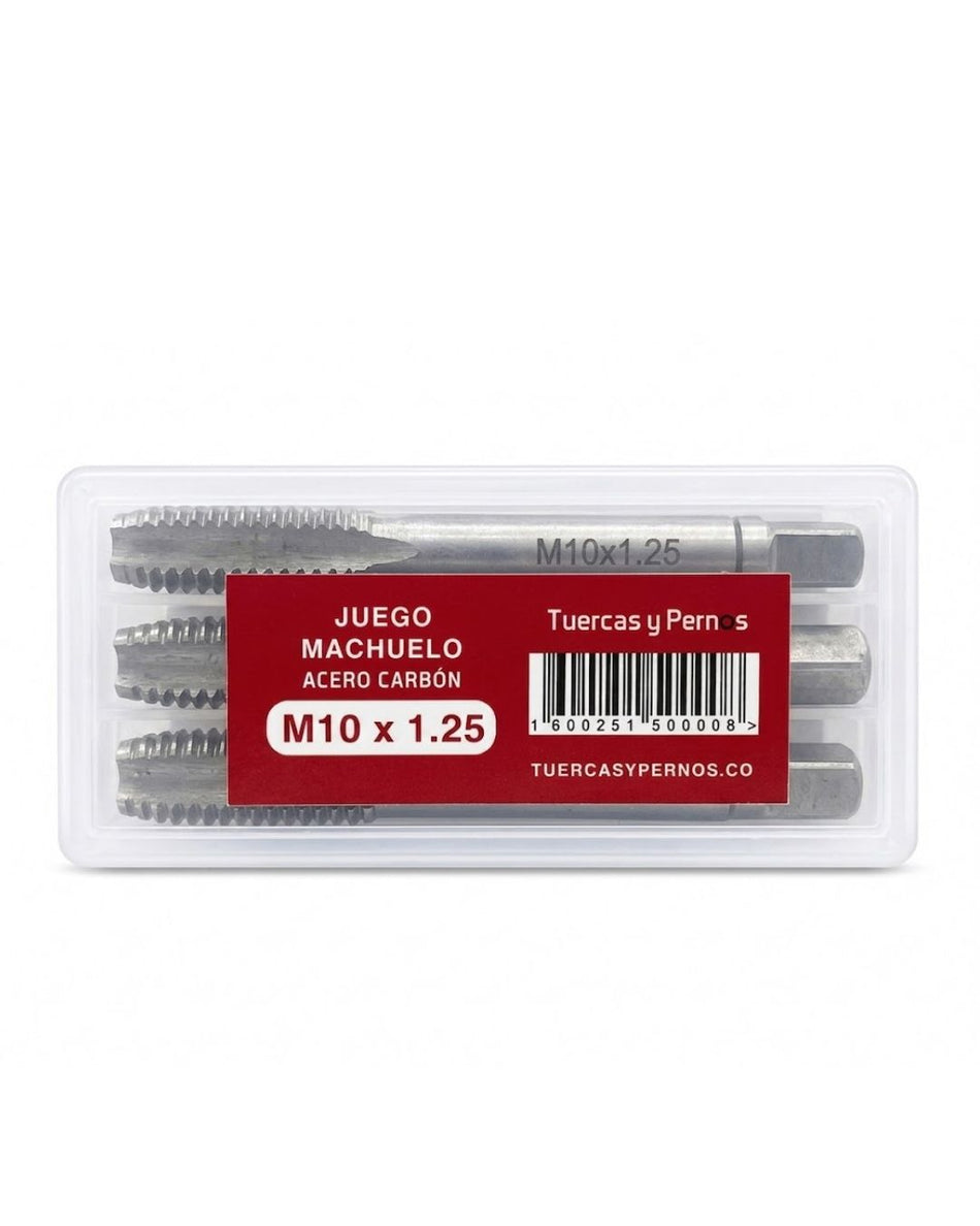JUEGO MACHUELO ACERO CARBON 10 P 1.25