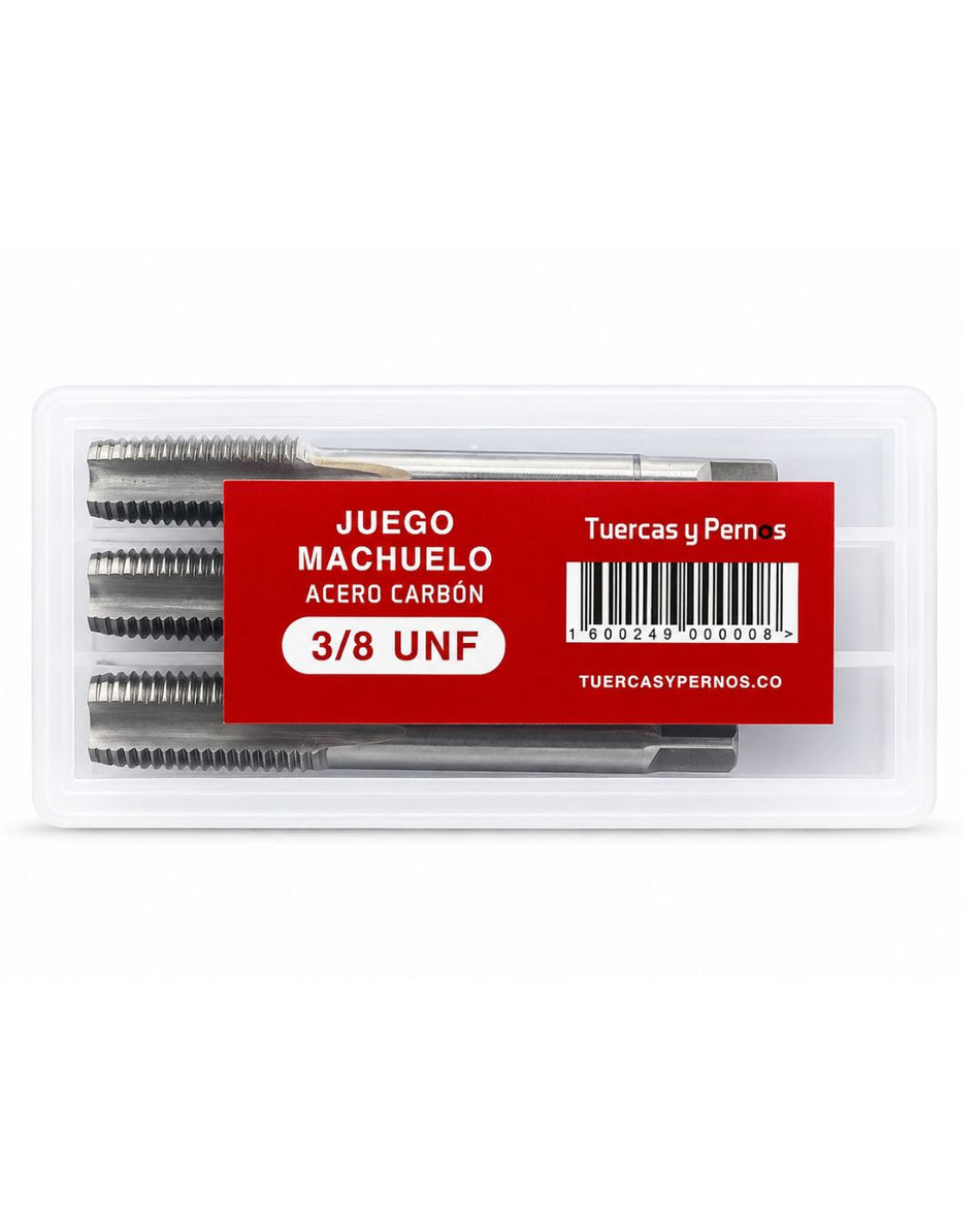 JUEGO MACHUELO ACERO CARBON 3/8 N.F