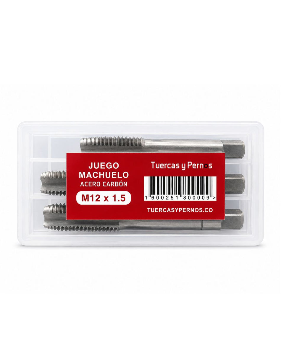 JUEGO MACHUELO ACERO CARBON 12 P 1.5